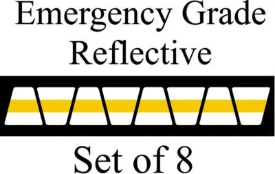 White  w/ Yellow Stripe HELMET TETS TETRAHEDRONS HELMET STICKER  EMT REFLECTIVE - Image 1 of 3