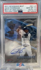 2021 Bowman’s Best Auto RC #B21JR Julio Rodriguez PSA 10/Auto 10 “POP 49”!!!