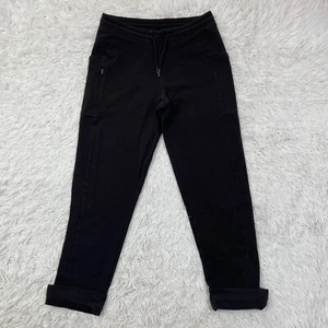 Patagonia Pants Womens Extra Small Black Organic Cotton Roaming Joggers Cuffed - Picture 1 of 12