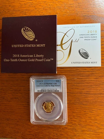 American Liberty One-Tenth Ounce 2018 Gold Proof Coin PCGS PR69 Cover