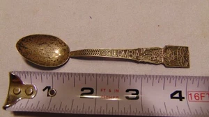 COLOMBIA 900 TARNISHED SILVER DEMITASSE COFFEE SPOON VERY NICE!! - Picture 1 of 4