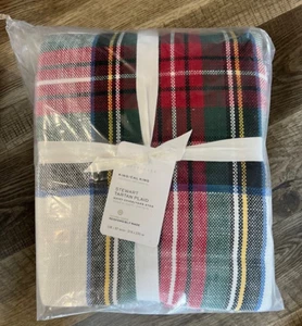Pottery Barn Stewart Plaid Baumwolle King Bettbezug Weihnachten Tartan - Bild 1 von 1