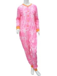 No Boundaries Womens Hot Pink & Orange Pajama Union Suit Medium - Picture 1 of 1