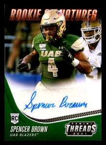 2021 Chronicles Draft Picks Threads Spencer Brown Rookie Auto #TS-SPB UAB