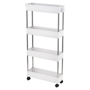4-Layer Ultra-thin Mobile Multi-functional Slim Storage Cart Suitable Kitchen - Picture 1 of 6