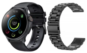 Nowy smartwatch GlacierX Aura Black + bransoletka ze stali nierdzewnej - Zdjęcie 1 z 11