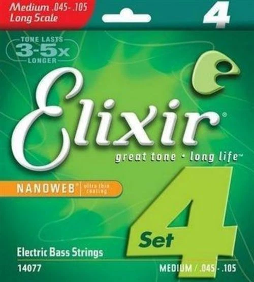 Elixir Nanoweb Long Scale Bass Strings Super Light 14002