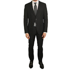 Men Dressmann Suit Canvas Black Slim Fit Lined EU50R UK/US40R W33 L30 D14