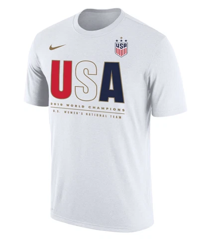 White Nike USA Soccer Shirt National Team USWNT 2019 Champ FIFA (Women, Kids) Cover