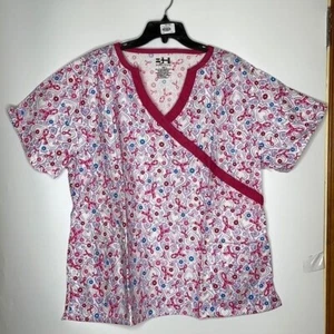 NWT Beverly Hills Uniforms Scrubs 3X PLUS SIZE Breast Cancer - Picture 1 of 8