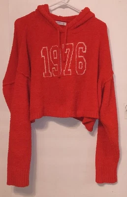 Moletom com capuz Arizona Orange Sherpa cropped. Tamanho 2XL - Imagem 1 de 4