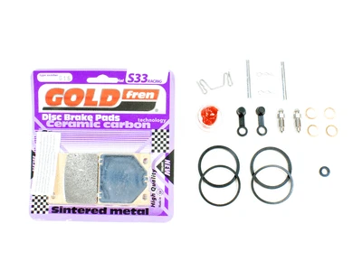 Kit de sello de pinza de freno con pastillas DORADASfren + pasadores para Suzuki GS 500 GS500 1993-10 trasero Foto 1 de 4
