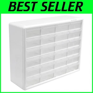 Teacher Toolbox Organizer, 24-Drawer Plastic Cabinet, White - Picture 1 of 11