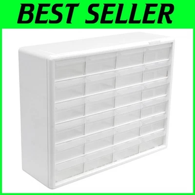 Teacher Toolbox Organizer, 24-Drawer Plastic Cabinet, White - Image 1 of 4