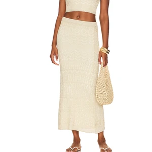House of Harlow 1960 Off White Crochet Maxi Skirt XS Knit Resort Fringe $178 - Picture 1 of 11