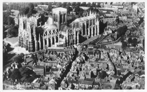 Postcard York Cathedral Aerial View Yorkshire UK Real Photo - Picture 1 of 2