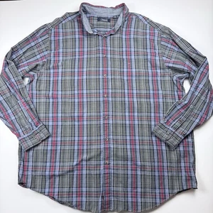Camicia uomo Roundtree & Yorke Casuals 3XT con bottoni a quadri manica lunga - Foto 1 di 5