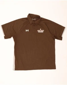 UNDER ARMOUR Mens Heat Gear Graphic Polo Shirt XL Brown Polyester DH06 - Picture 1 of 3