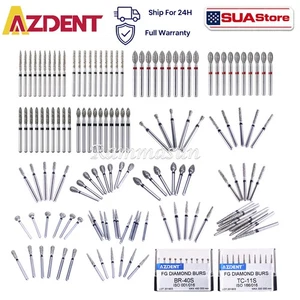 100/200Pc Dental Diamond FG Burs For High Speed Handpiece Cone /Taper Flat Round - Picture 1 of 122