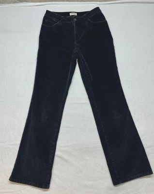 St. John's Bay 灯芯绒弹力女式裤子 4 码黑色 — 第 1/4 张图片