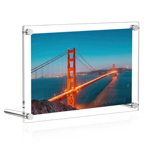 Acrylic Floating Picture Frame 8.5 x 11 - Clear Frameless Photo Display Holde... - Bild 1 von 8