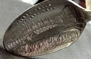 Spokan Falls, Spokan Wash. 5" Sterling Souvenir Löffel 0,53 Unzen. - Bild 1 von 7