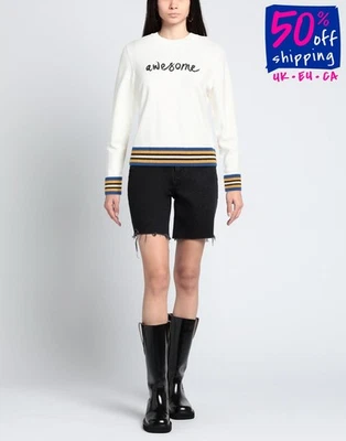 RRP €105 DESIGUAL Jumper Size S Wool Blend Sequins 'AWESOME'  - Image 1 of 4