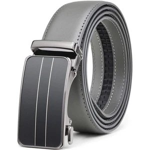 Mens Ratchet Dress Belt Leather 1 3/8" with Automatic Click Slide Buckle,Adju... - Picture 1 of 6