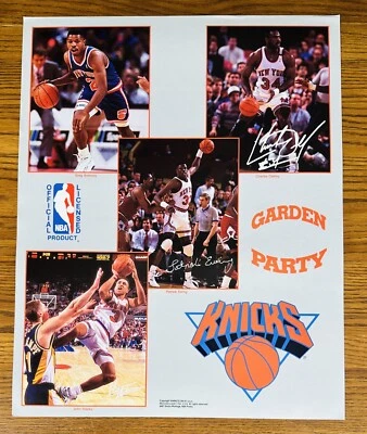 NEW YORK KNICKS GARDEN PARTY POSTER 1990s 16 x 20 Ewing Starks Oakley Anthony - Image 1 of 2