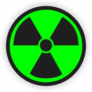 50er-Packung - 2" Runde Strahlung Symbol Vinyl Aufkleber Abziehbilder Schutzhelm Werkzeugkiste Limette - Bild 1 von 1