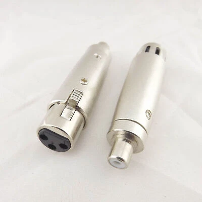 10pcs XLR 3 Pin Female Socket To RCA Phono Female Microphone Cable Audio Adapter - Image 1 of 4