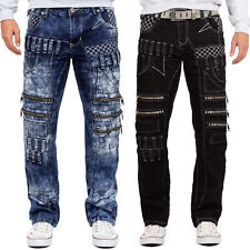 Kosmo Lupo Men's Jeans Regular-Fit Zipper White Stitch Special Design Pockets