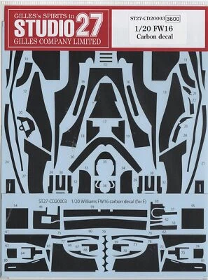 Adesivo in carbonio Studio 27 1/20 Williams FW16 per Fujimi dal Giappone 11653 - Immagine 1 di 4