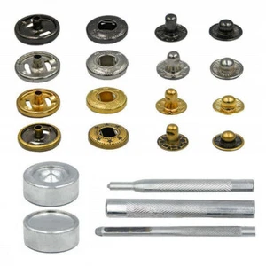 325Pcs Snap Fasteners Press Studs Kit +Poppers Leather Button Tools Heavy Duty - Picture 1 of 9