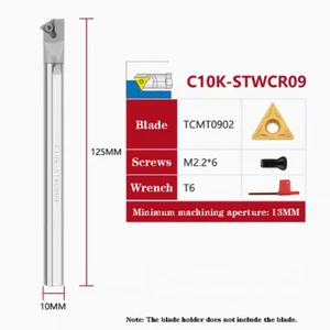 C10K-STWCR09 CNC Tungsten Steel Indexable Turning Tool Holder For TCMT09 Insert - Picture 1 of 5