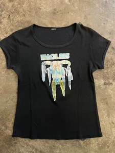 T-shirt donna vintage anni 70 80 aquile band ferro su trasferimento ha buco” musica rock - Foto 1 di 7