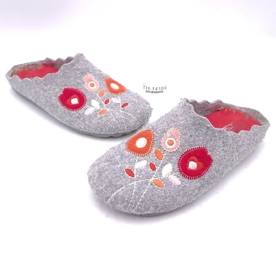 Flexus by Spring Step Wildflower Women's 9 Slipper Gray Floral Wool Slip-On Clog - Image 1 of 4