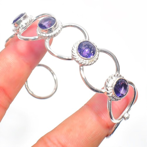 VALENTINO Bracciale in argento sterling 925 con pietre preziose ametista viola fatto a mano gioielli