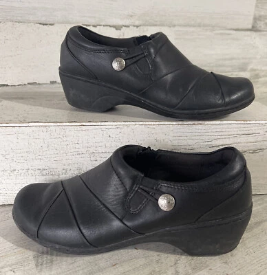 Zapatos para mujer Clark's TALLA 7,5 negros con cremallera lateral de cuero Foto 1 de 4