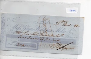 Cheque - (CH1936) - usado - 1844 - Glyn Hallifax Mills & Co., Londres - Imagen 1 de 1