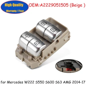 Beige Window Switch Rear Right for Mercedes W222 S550 S600 AMG 2229051505 - Picture 1 of 3