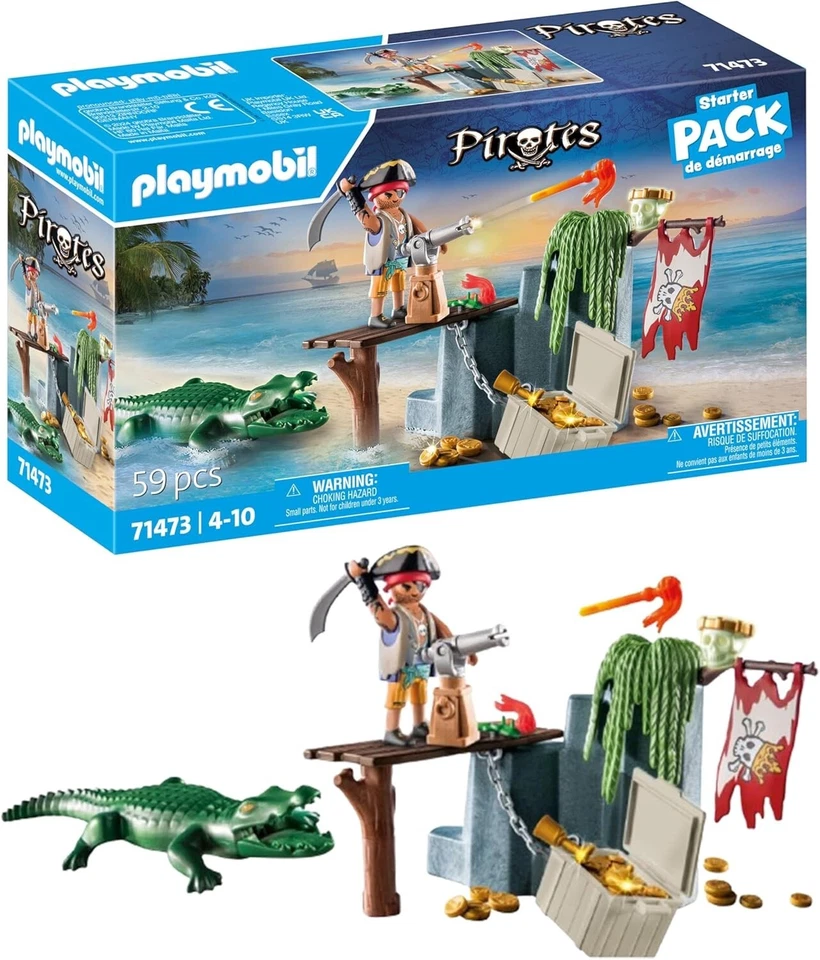 PLAYMOBIL Starter Pack 71473 Pirat mit Alligator