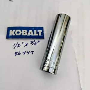 KOBALT 1/2" x 3/8" DR DEEP SOCKET 6 Point #86447 - Free USA Shipping - Picture 1 of 3