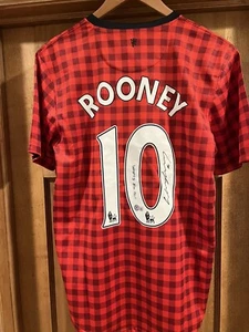 Wayne Rooney Signed & Inscribed Authentic Man Utd Soccer Jersey Beckett Size M - Picture 1 of 6