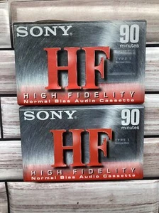 New Sealed Sony HF High Fidelity Normal Bias 90 Minute Cassette Tape Type I - Afbeelding 1 van 8