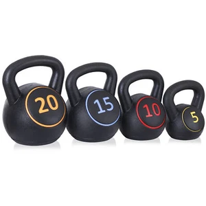4-Piece Wide Grip Kettlebells Exercise Fitness Weight Set 5Lb 10Lb 15Lb and 20Lb - Picture 1 of 24