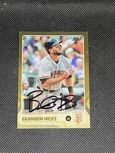 Brandon Hicks San Francisco Giants 2015 Topps Signed Auto Gold Card #273 ~ COA - Picture 1 of 3
