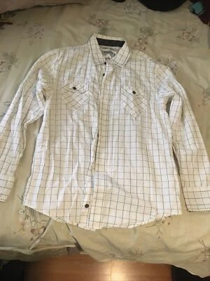 Modern Culture MC Shirt Mens Large White Striped Button Up Long Sleeve - Image 1 of 4