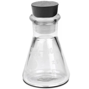 PYREX 4980-10, 10ml Erlenmeyerkolben mit schmaler Öffnung und Gummistopfen (einzeln) - Bild 1 von 1