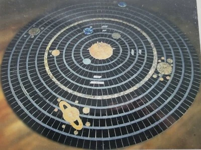 Sistema Solar, Medallón Arte Azulejo, 60 pulgadas de Diámetro, Mármol, Piedra Natural Foto 1 de 3